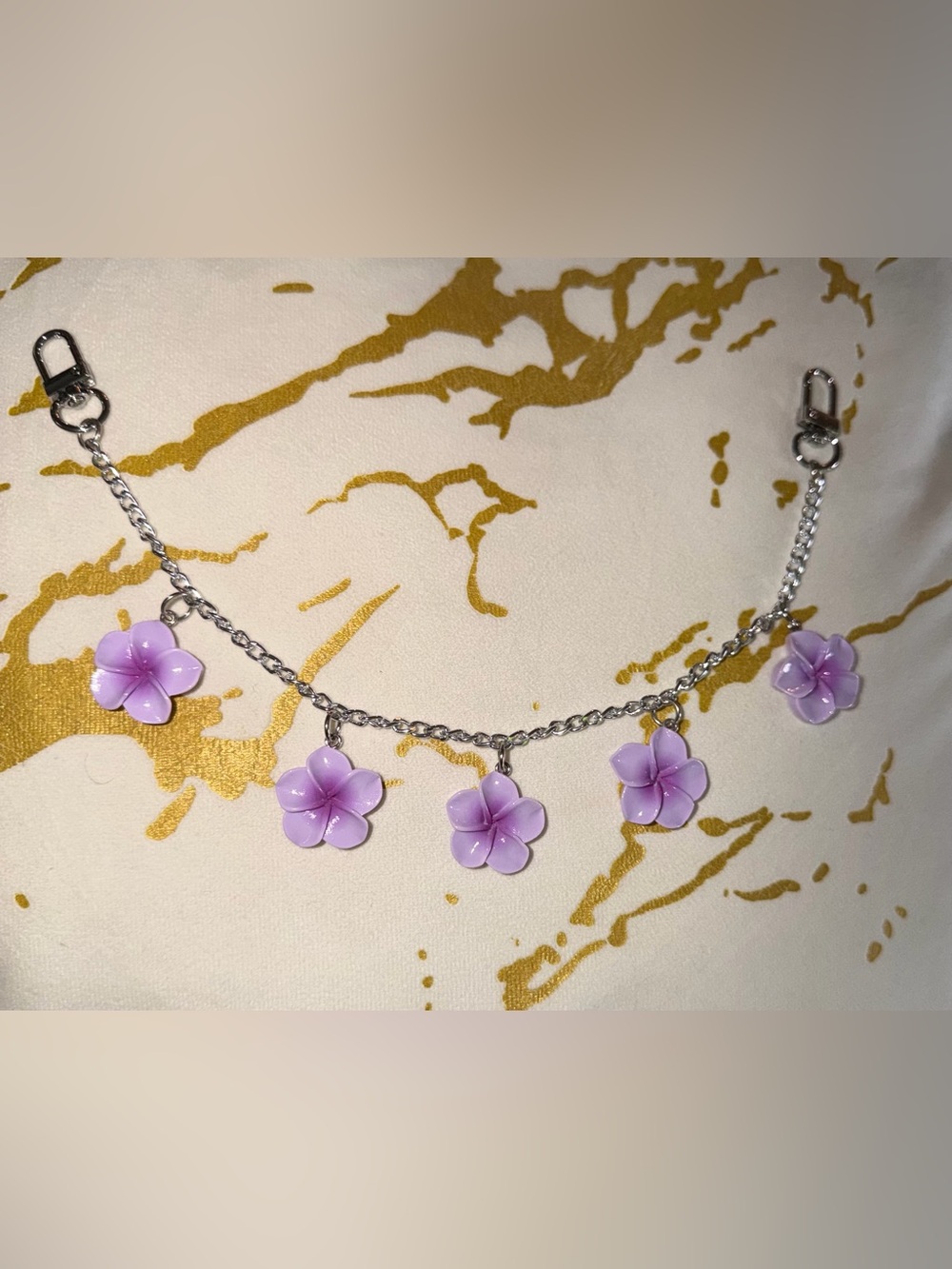 Lavender Floral Bag Charm - Picture 3 of 3